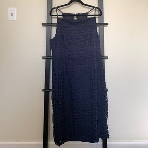 Blue lace cocktail dress